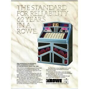 Vintage 1980s RoweStar 45 Vinyl Jukebox Brochure Advertising Flyer